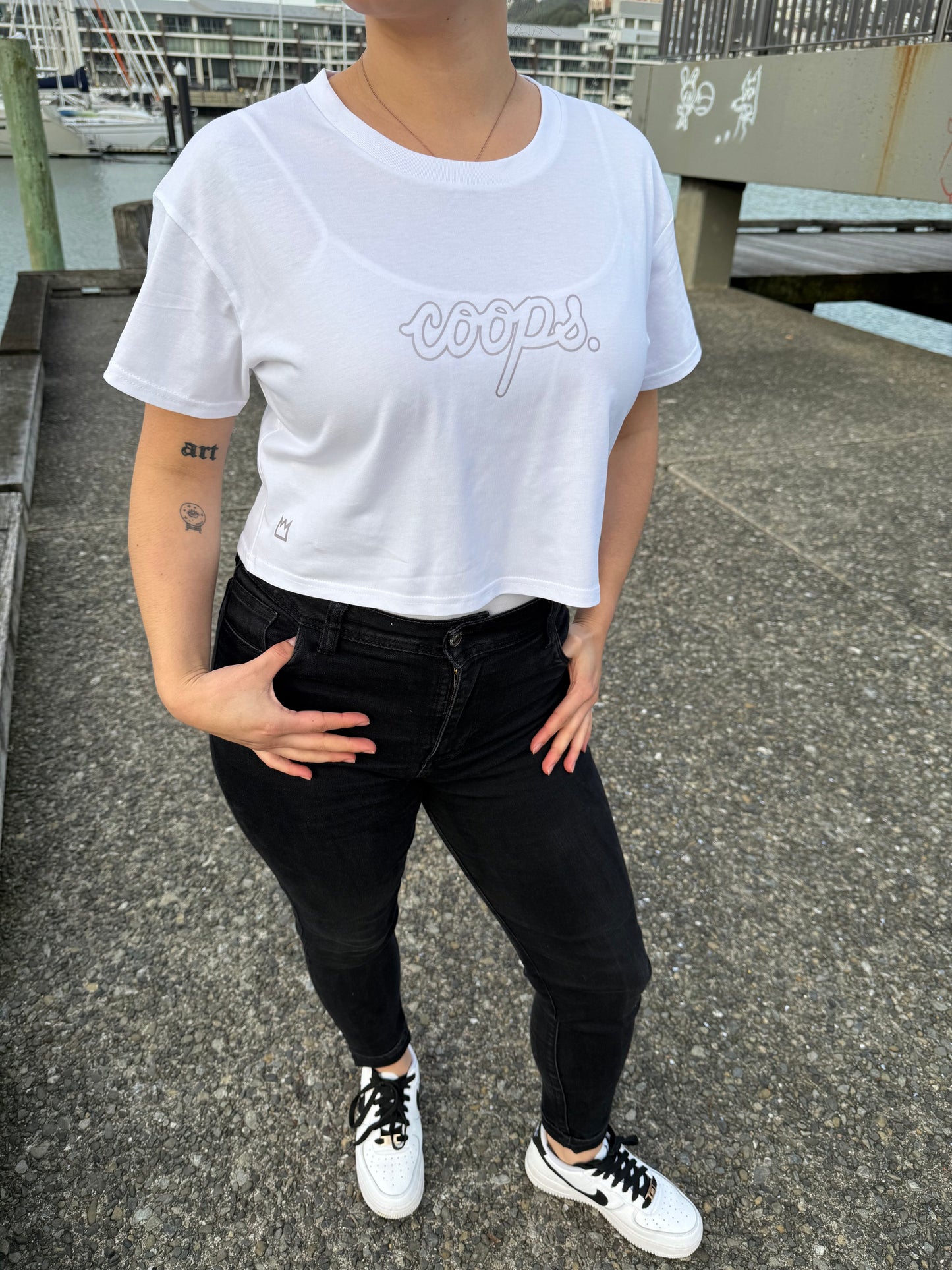 Womens Metallic Crop Tee