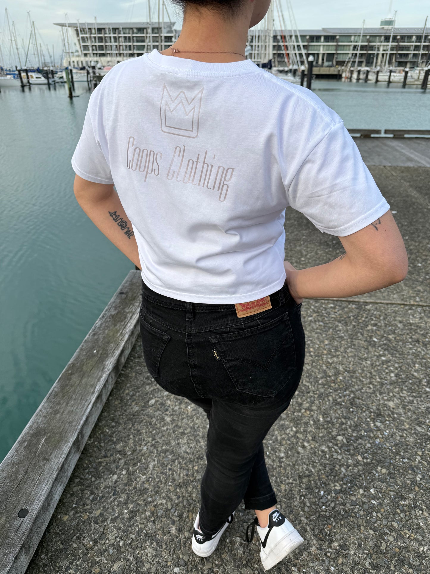 Womens Metallic Crop Tee