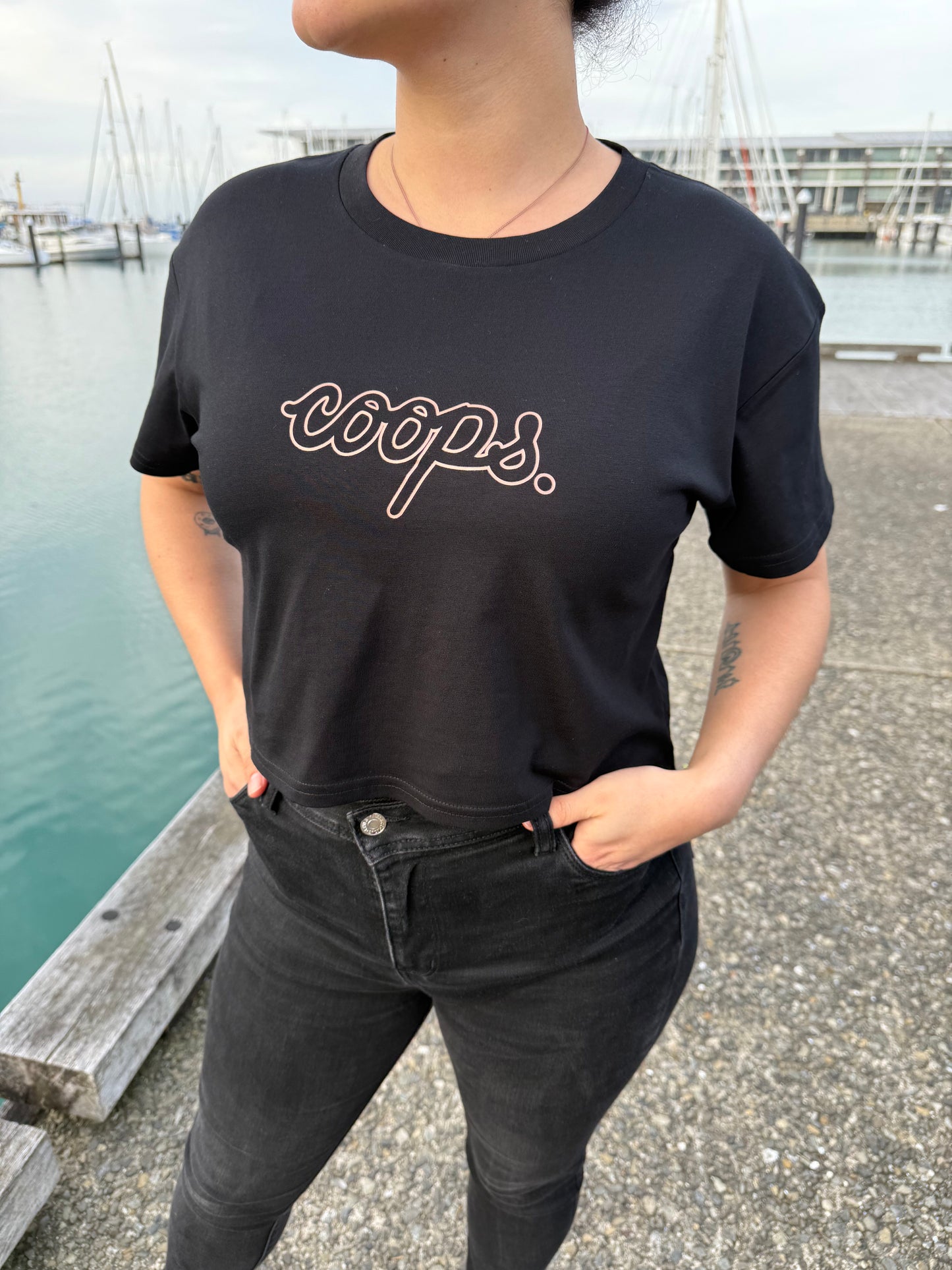 Womens Metallic Crop Tee