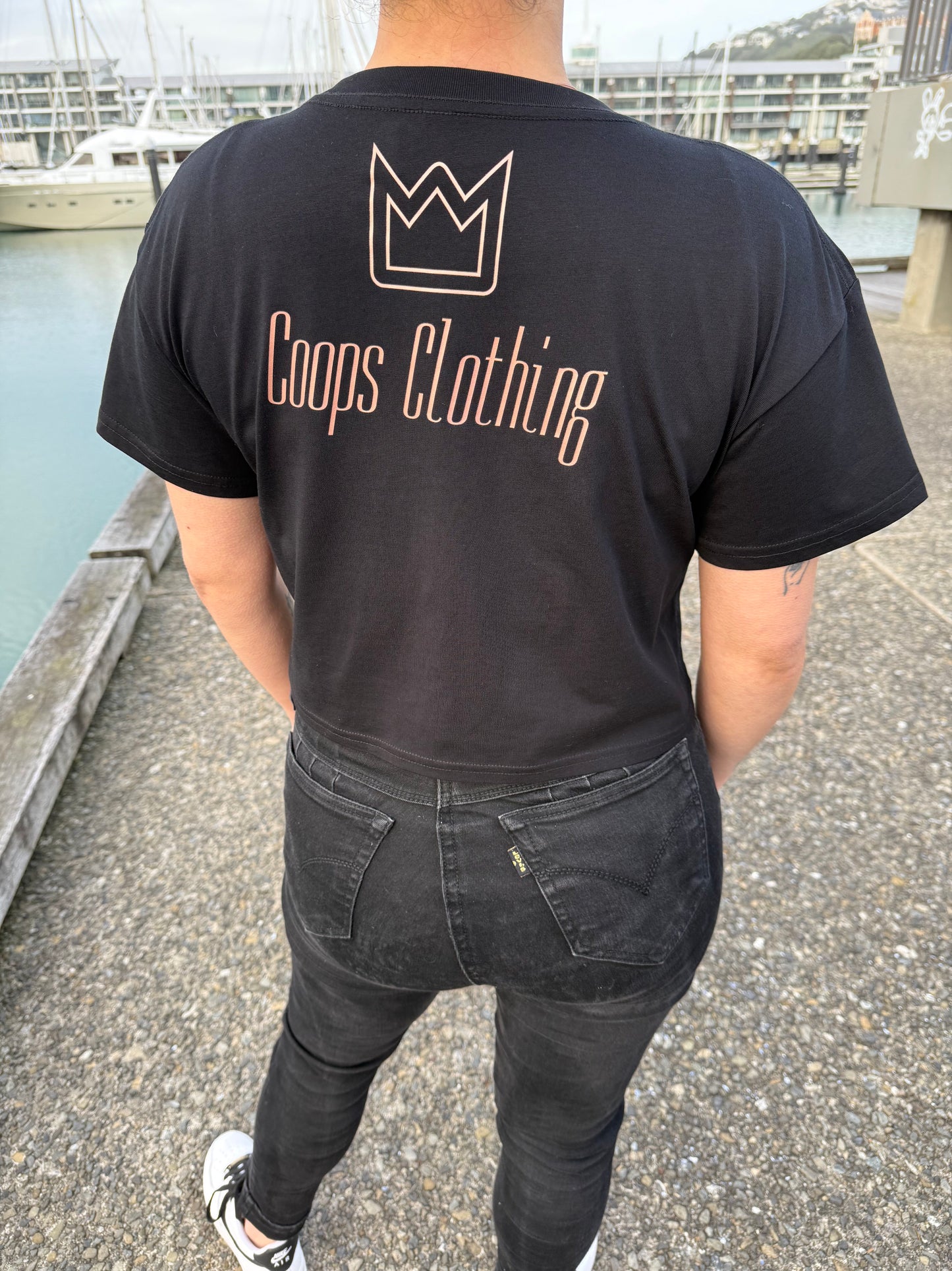 Womens Metallic Crop Tee