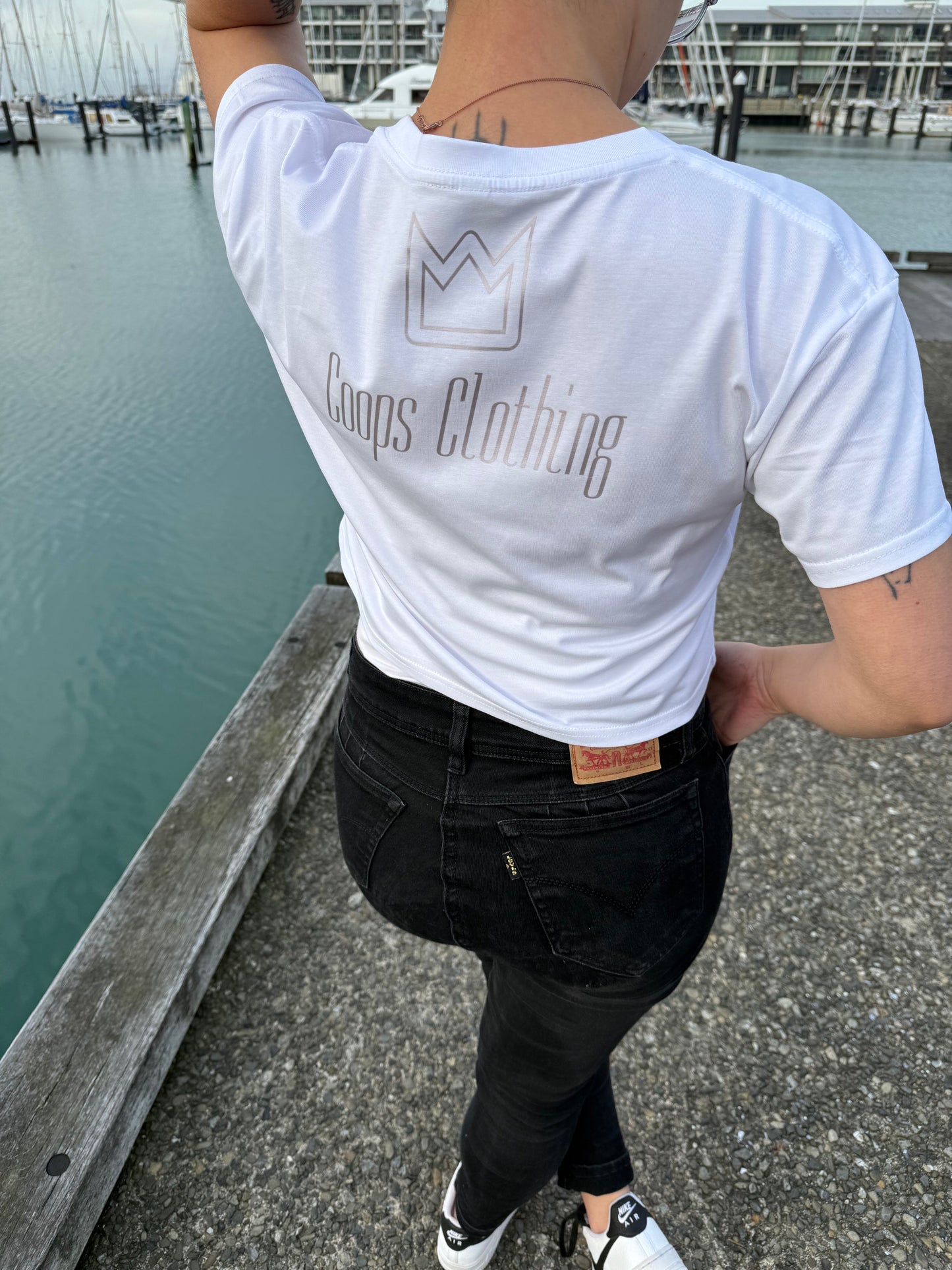 Womens Metallic Crop Tee