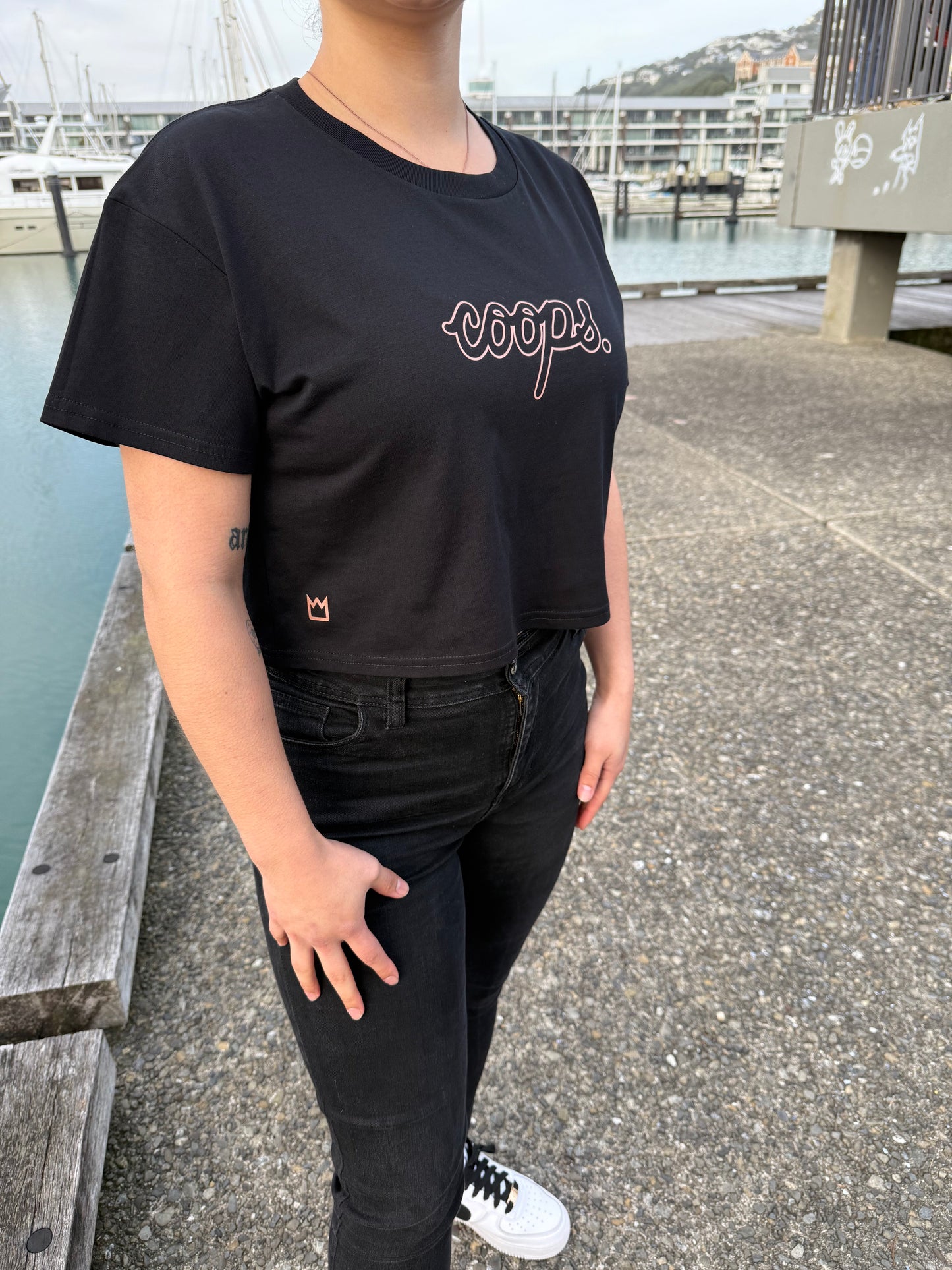 Womens Metallic Crop Tee